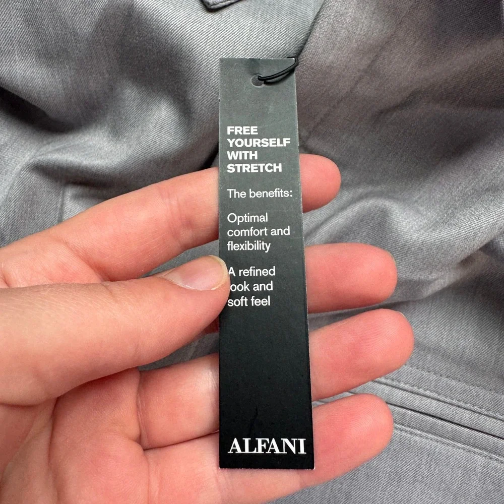 Alfani Mens Clean One Pocket‎ Heathered Shirt Jacket Casual Grey L 100185384MN